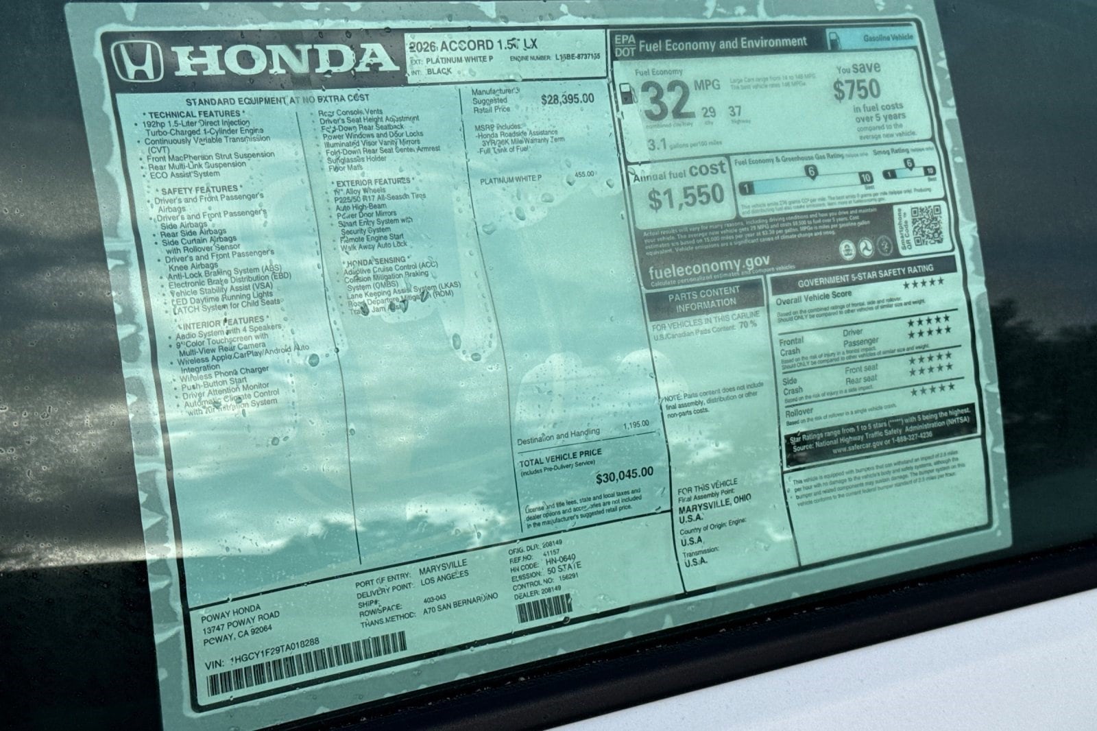 2026 Honda Accord LX - Photo 32