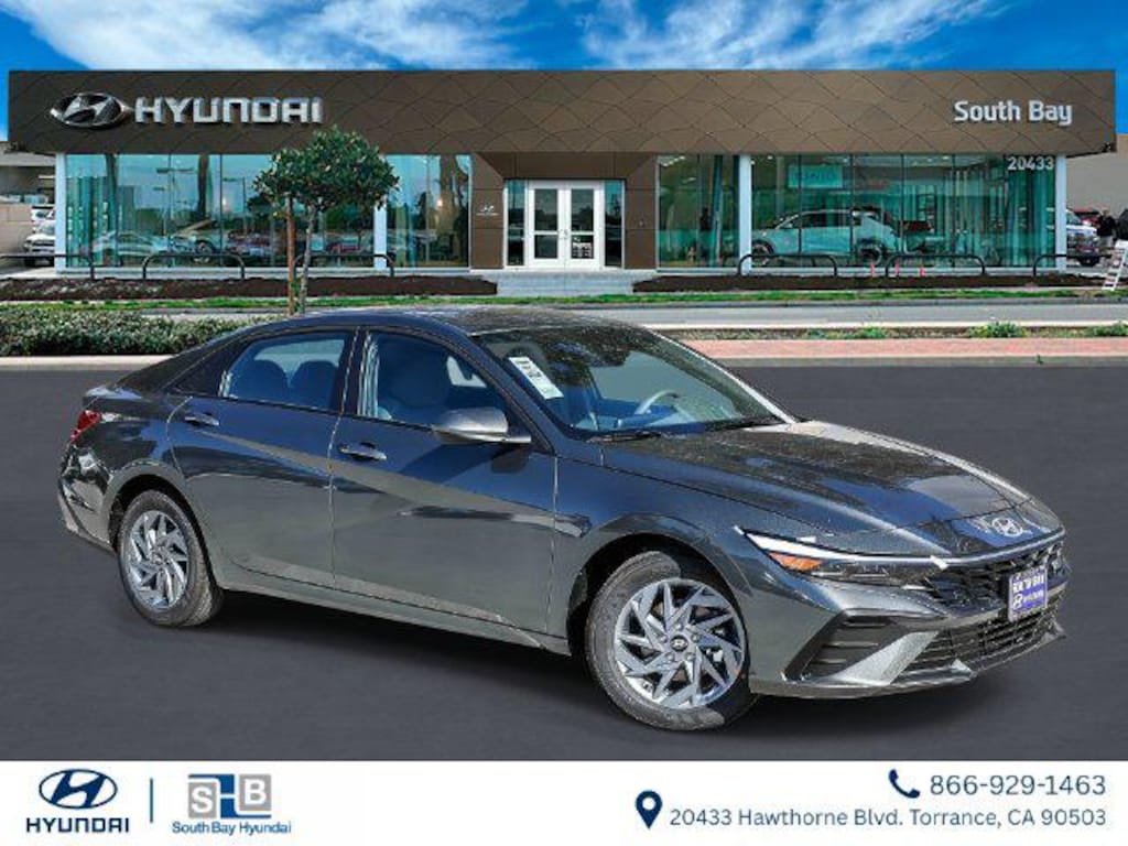 New 2026 Hyundai Elantra Hybrid Blue Sedan