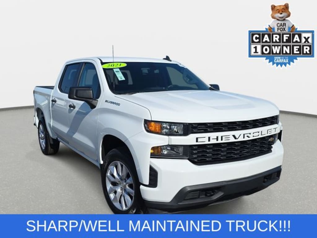 Used 2021 Chevrolet Silverado 1500 Custom Truck Crew Cab