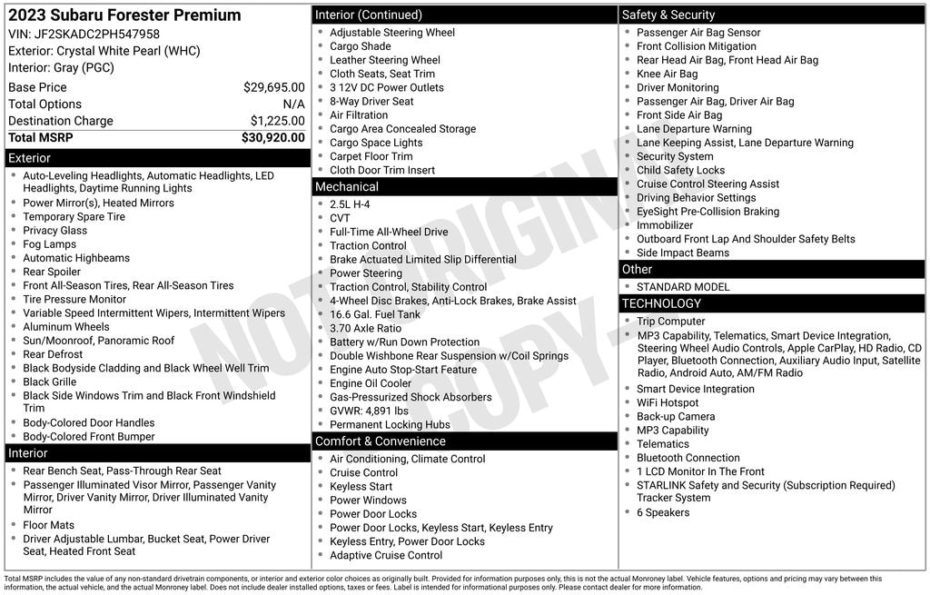 Certified 2023 Subaru Forester Premium SUV