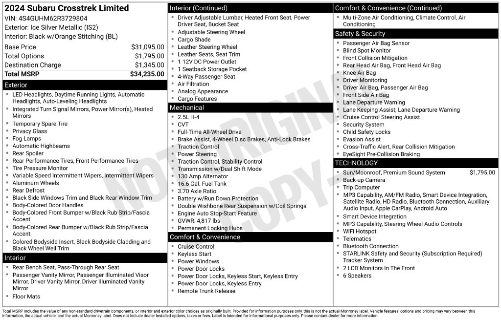 Used 2024 Subaru Crosstrek Limited SUV