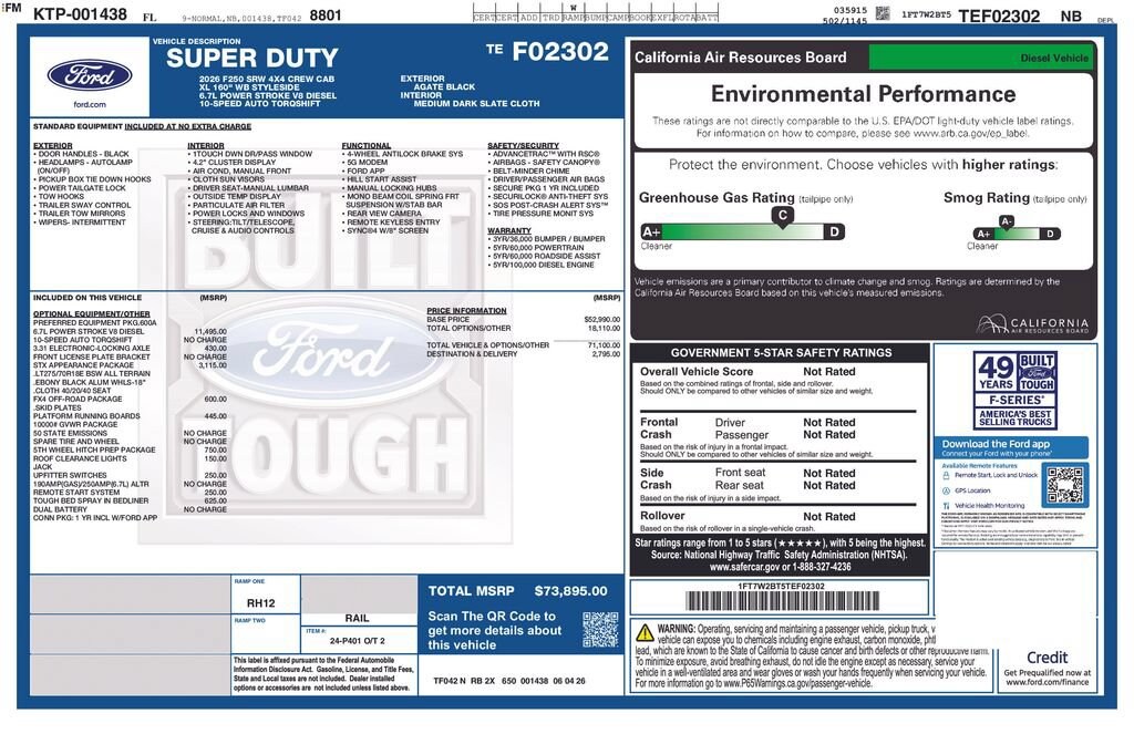 New 2026 Ford F-250 Truck Crew Cab