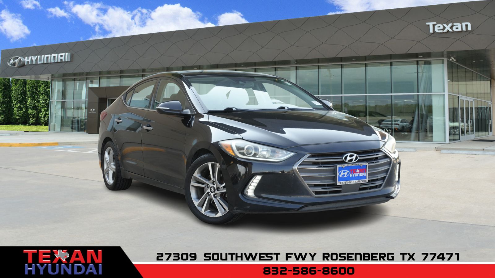 Used 2017 Hyundai Elantra Limited with VIN 5NPD84LF9HH066644 for sale in Rosenberg, TX