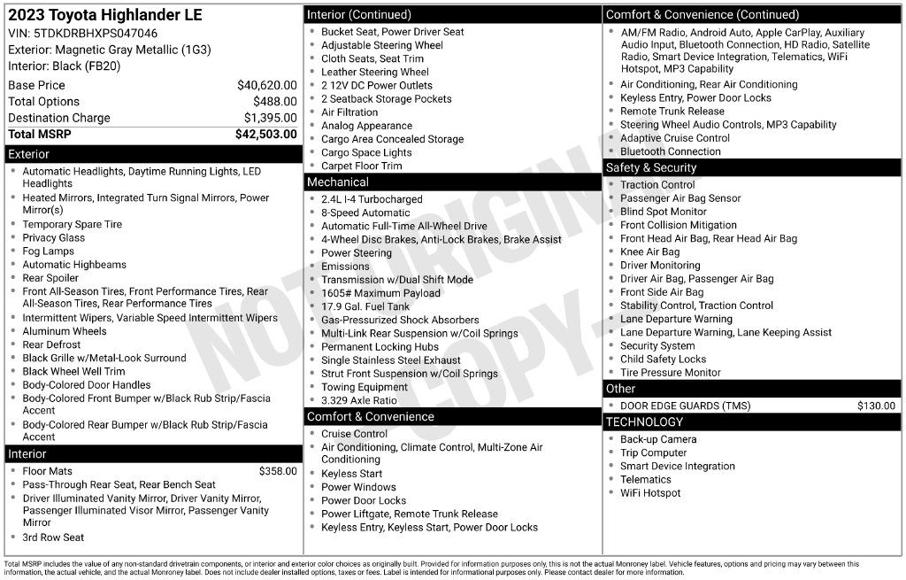 Used 2023 Toyota Highlander LE SUV