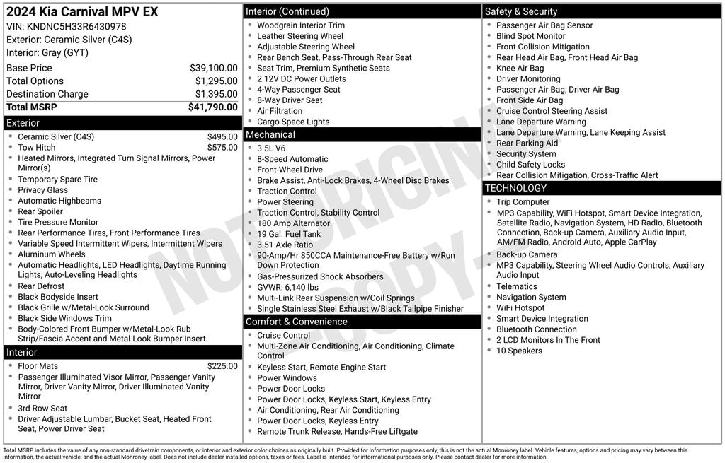 Used 2024 Kia Carnival EX MPV