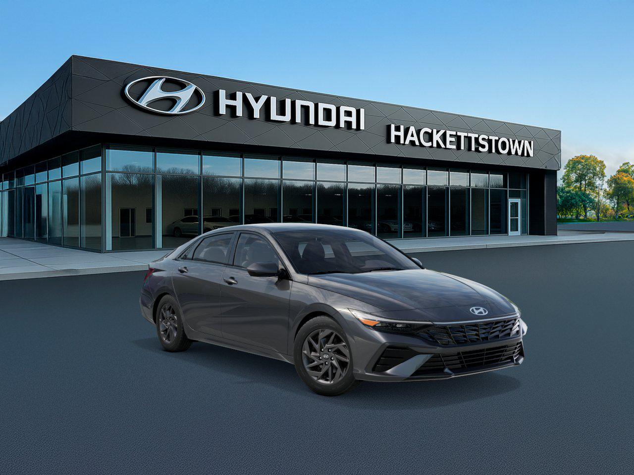 New 2026 Hyundai Elantra Hybrid Blue Sedan
