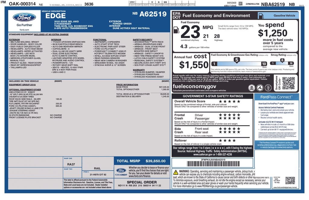 Used 2022 Ford Edge SUV