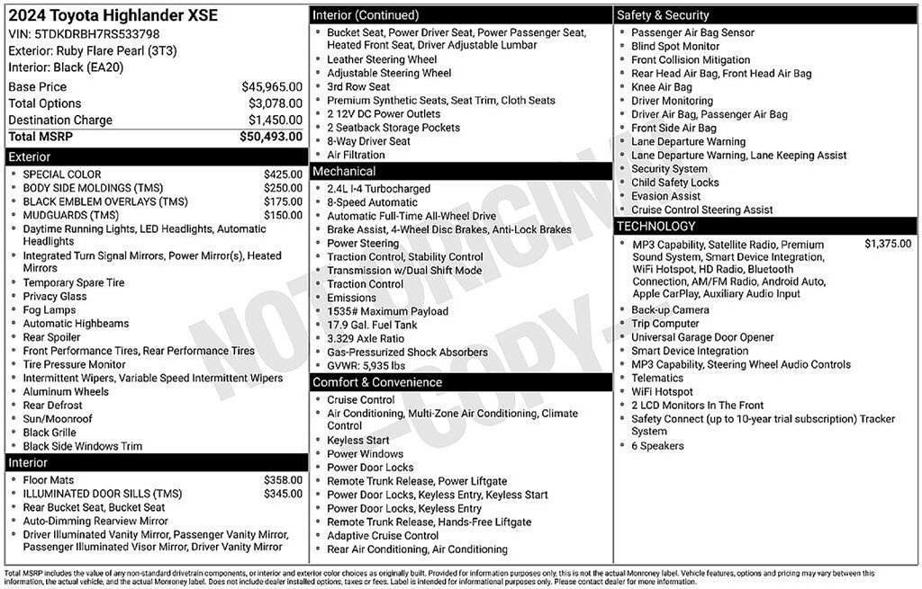 Used 2024 Toyota Highlander XSE Sport Utility