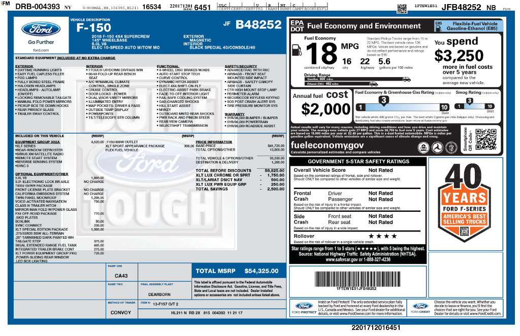 Used 2018 Ford F-150 Truck SuperCrew Cab