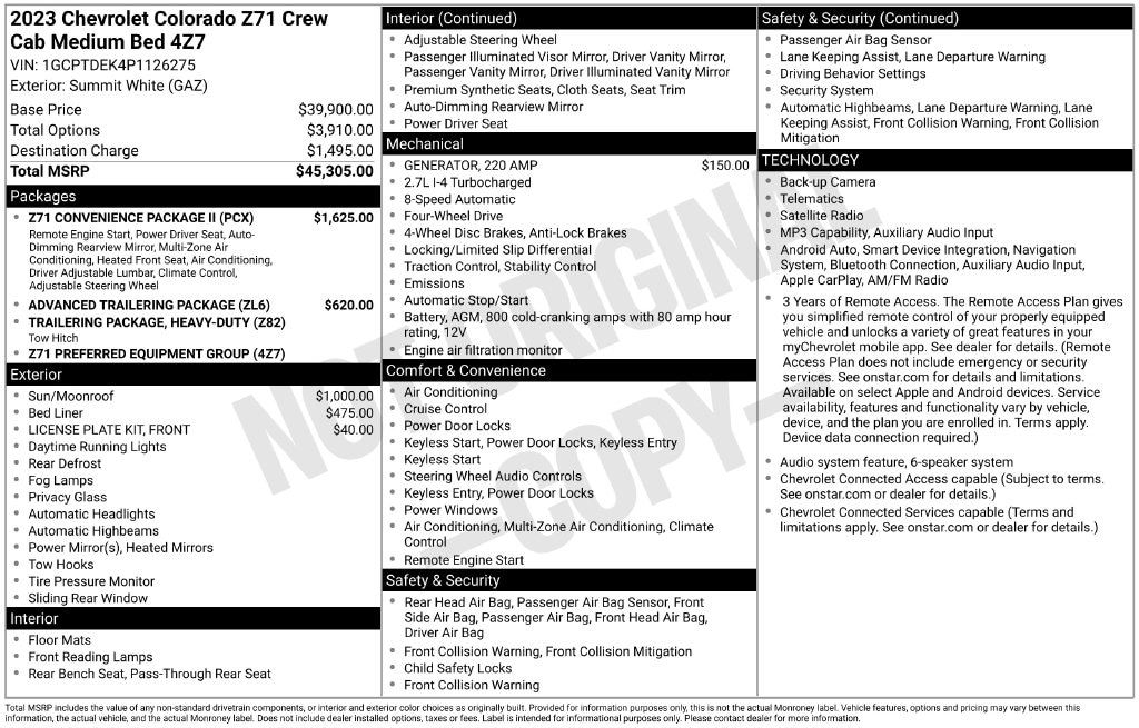 Used 2023 Chevrolet Colorado Z71 Truck