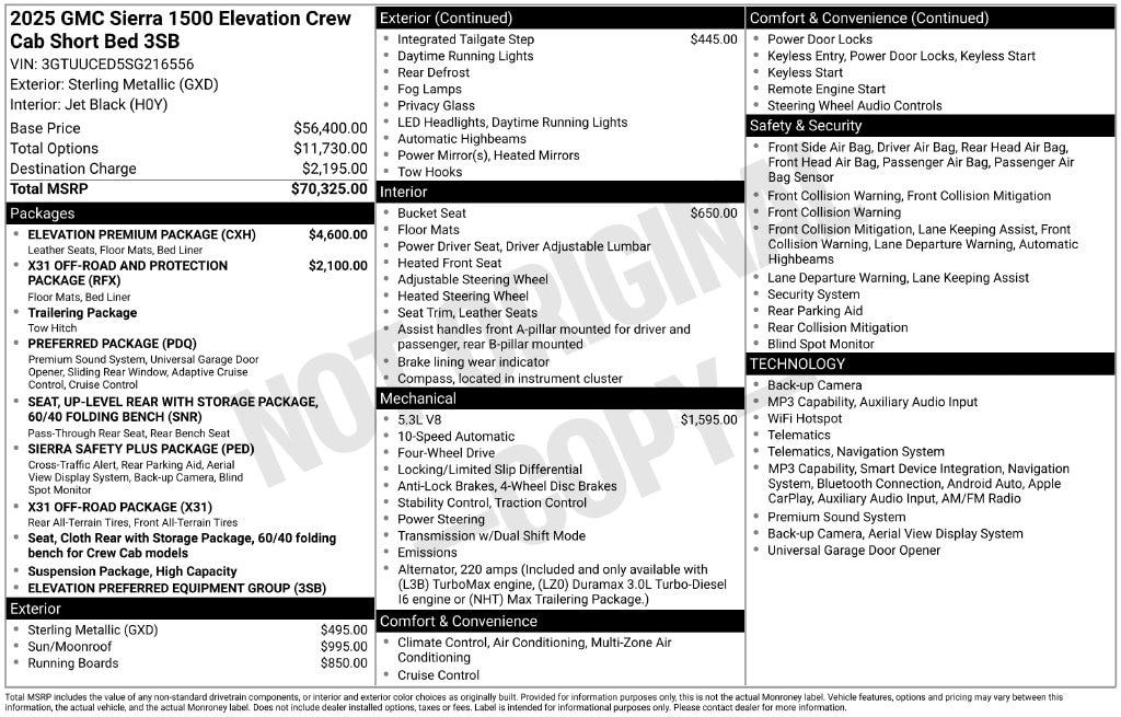 Used 2025 GMC Sierra 1500 Elevation Truck