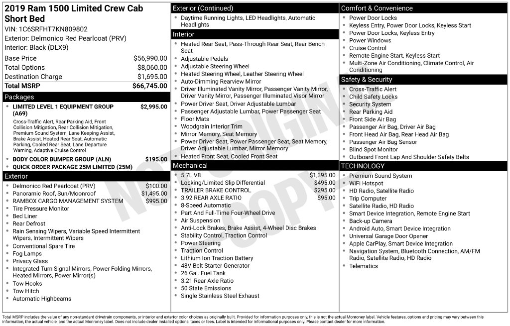 Used 2019 Ram 1500 Limited Truck
