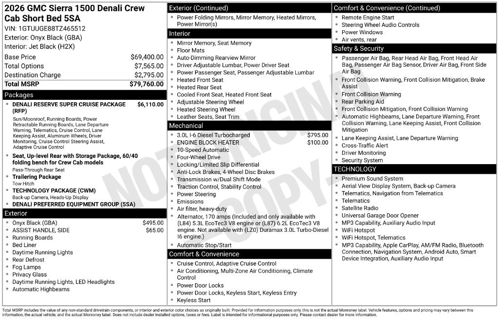 New 2026 GMC Sierra 1500 Denali Truck