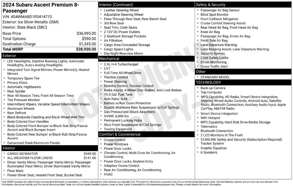 Used 2024 Subaru Ascent Premium