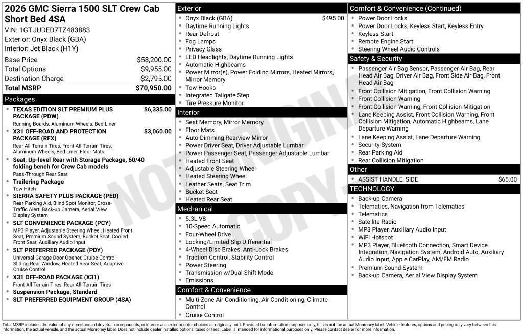 New 2026 GMC Sierra 1500 SLT Truck