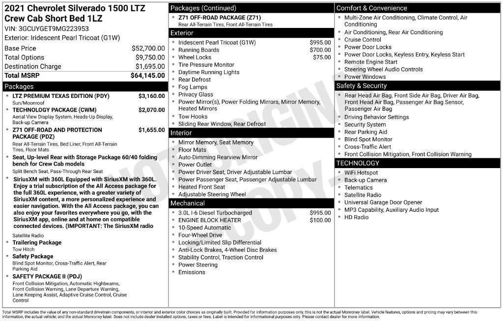 Used 2021 Chevrolet Silverado 1500 LTZ Truck