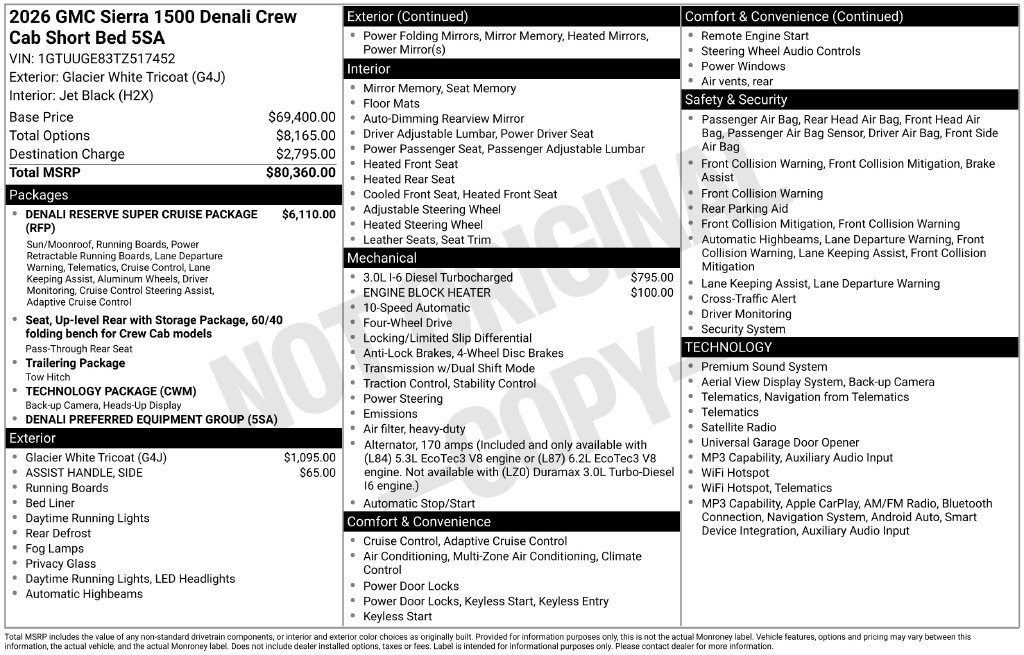 New 2026 GMC Sierra 1500 Denali Truck