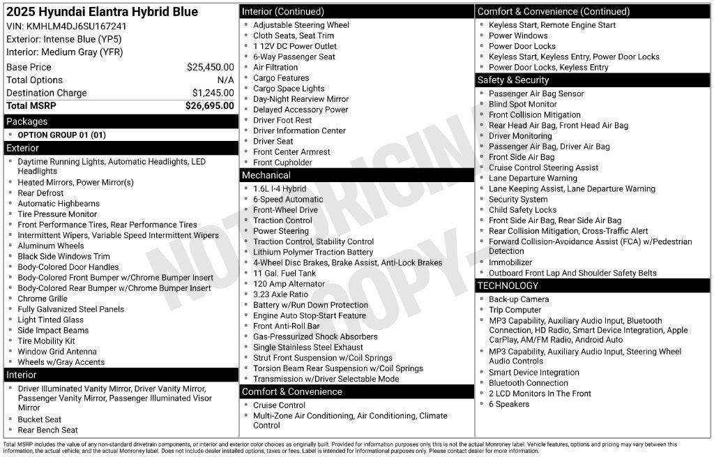  Hyundai Elantra Hybrid