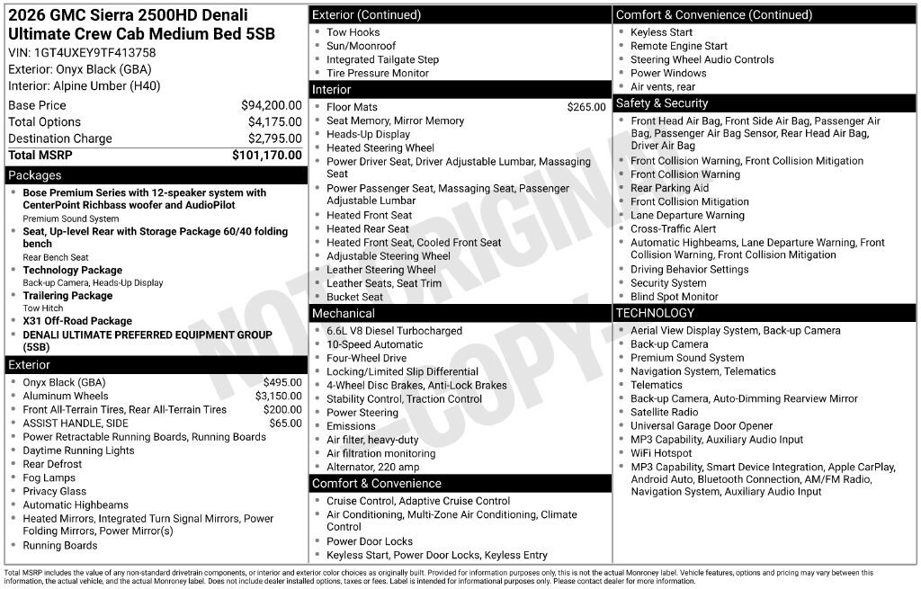 New 2026 GMC Sierra 2500 HD Denali Ultimate Truck