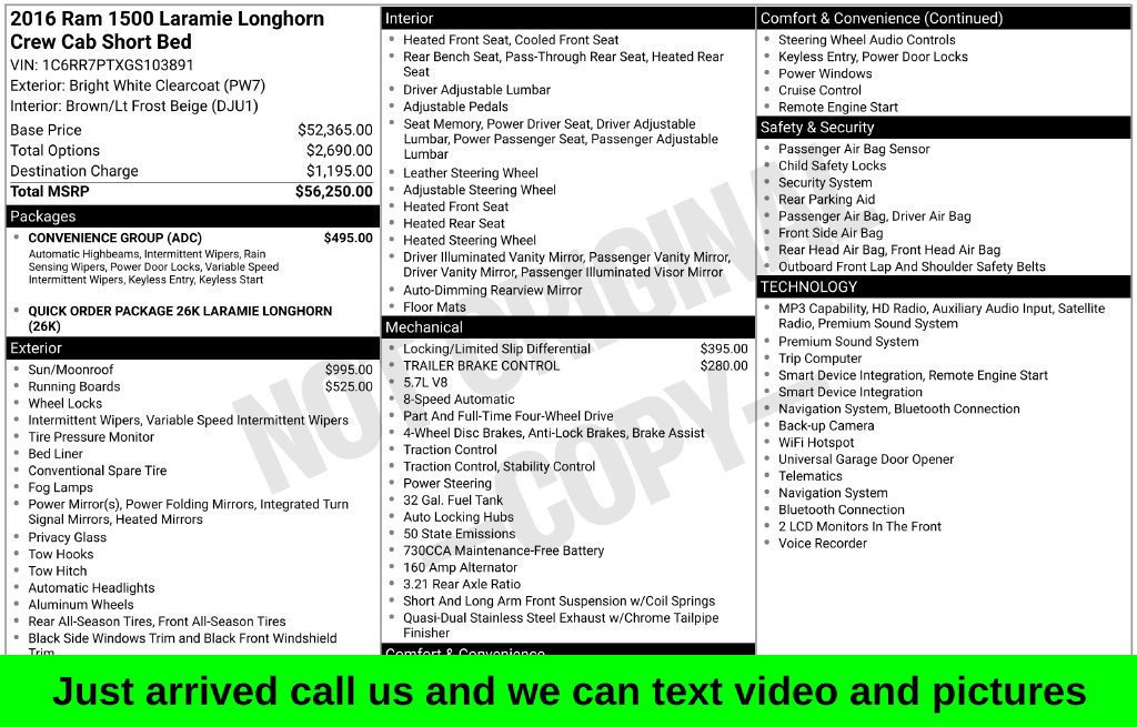 Used 2016 Ram 1500 Longhorn Truck