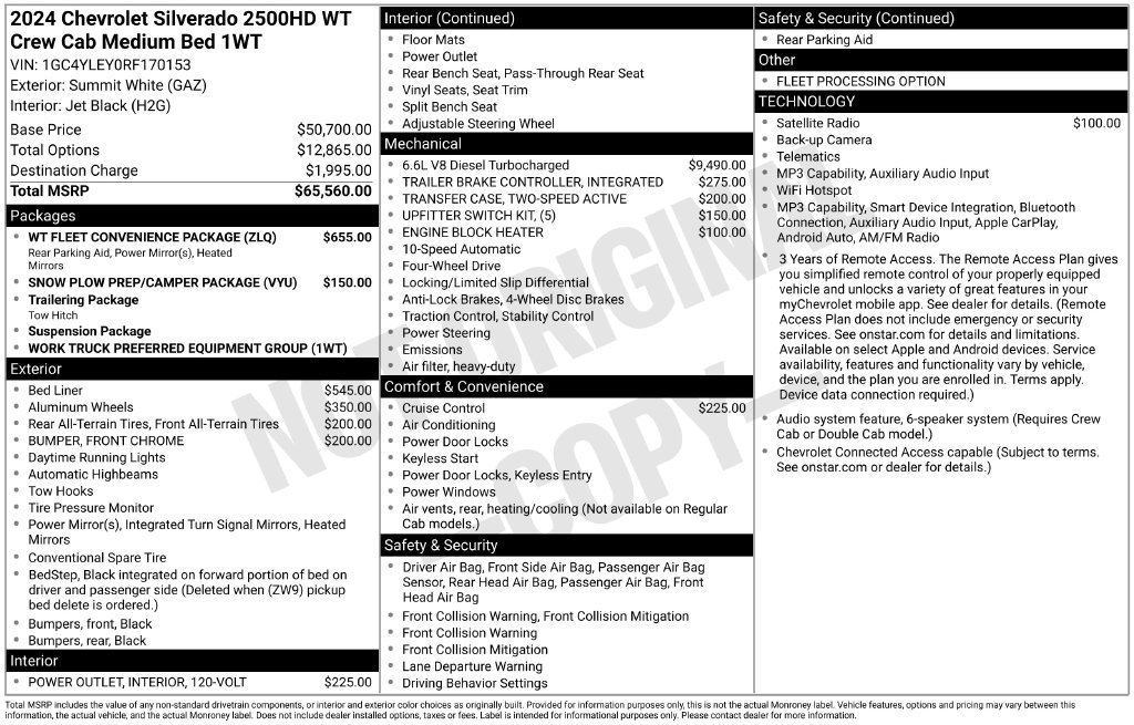 Used 2024 Chevrolet Silverado 2500 HD WT Truck