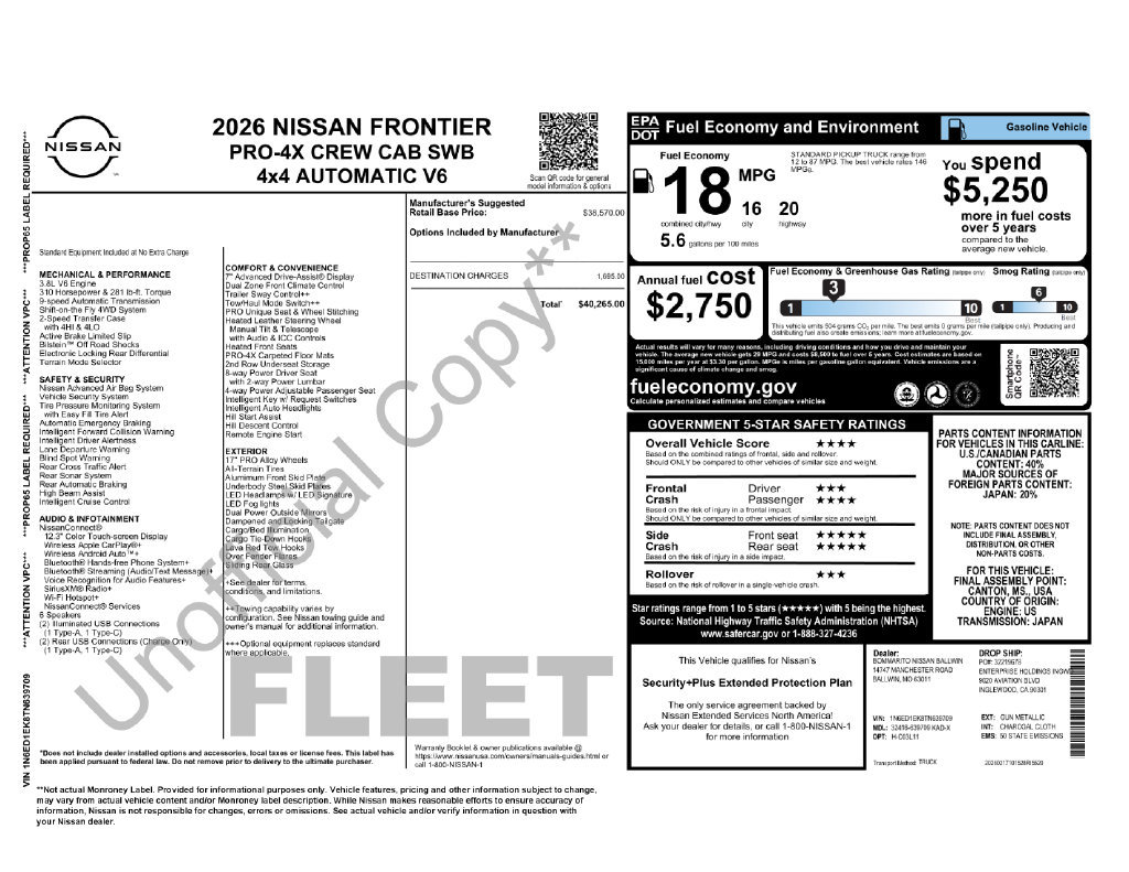 Used 2026 Nissan Frontier PRO-4X