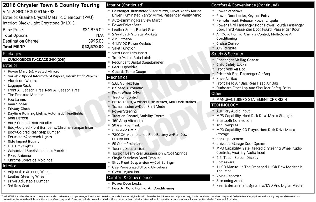  Chrysler Town & Country