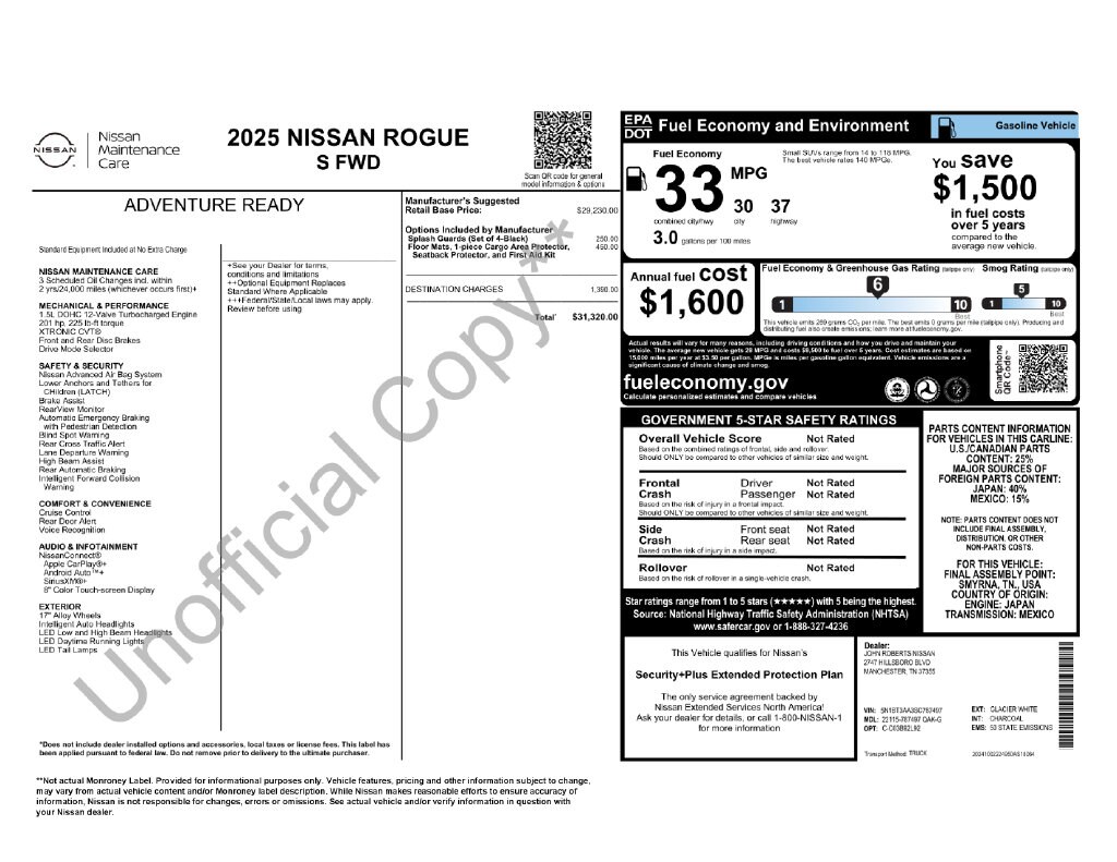 Used 2025 Nissan Rogue S SUV