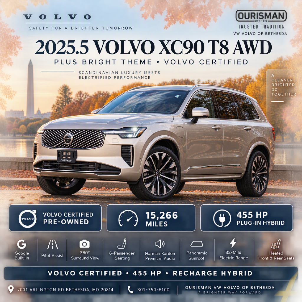 Certified 2025 Volvo XC90 Plug-In Hybrid T8 Plus SUV