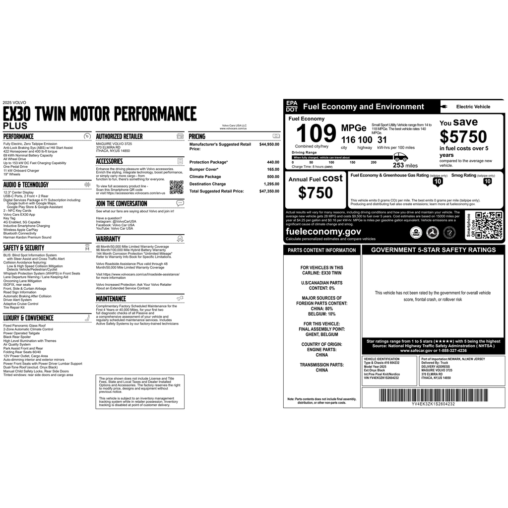 Certified 2025 Volvo EX30 Twin Motor Performance Plus SUV