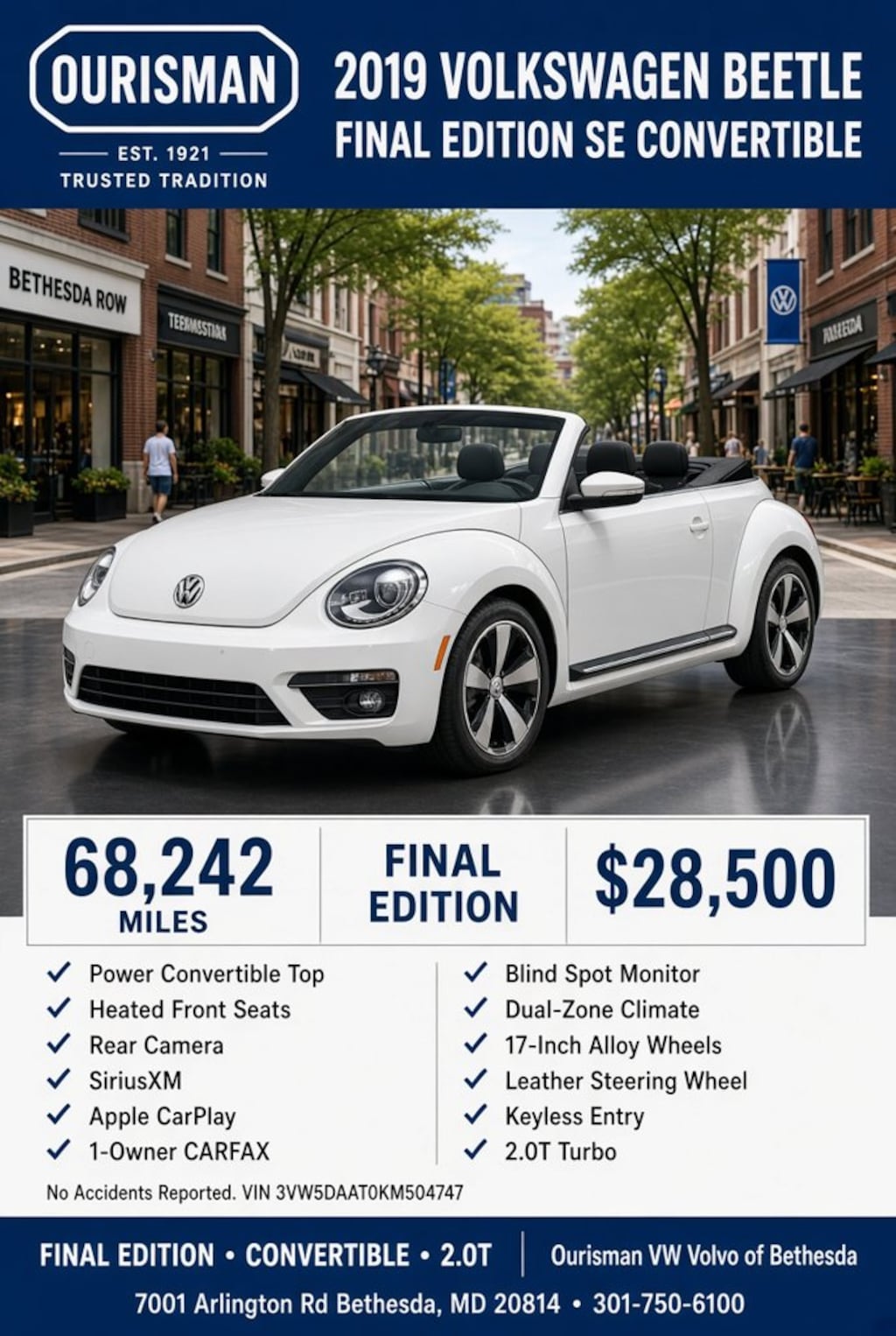 Used 2019 Volkswagen Beetle Convertible 2.0T Final Edition SE Convertible