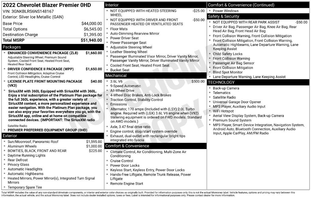 Used 2022 Chevrolet Blazer Premier SUV