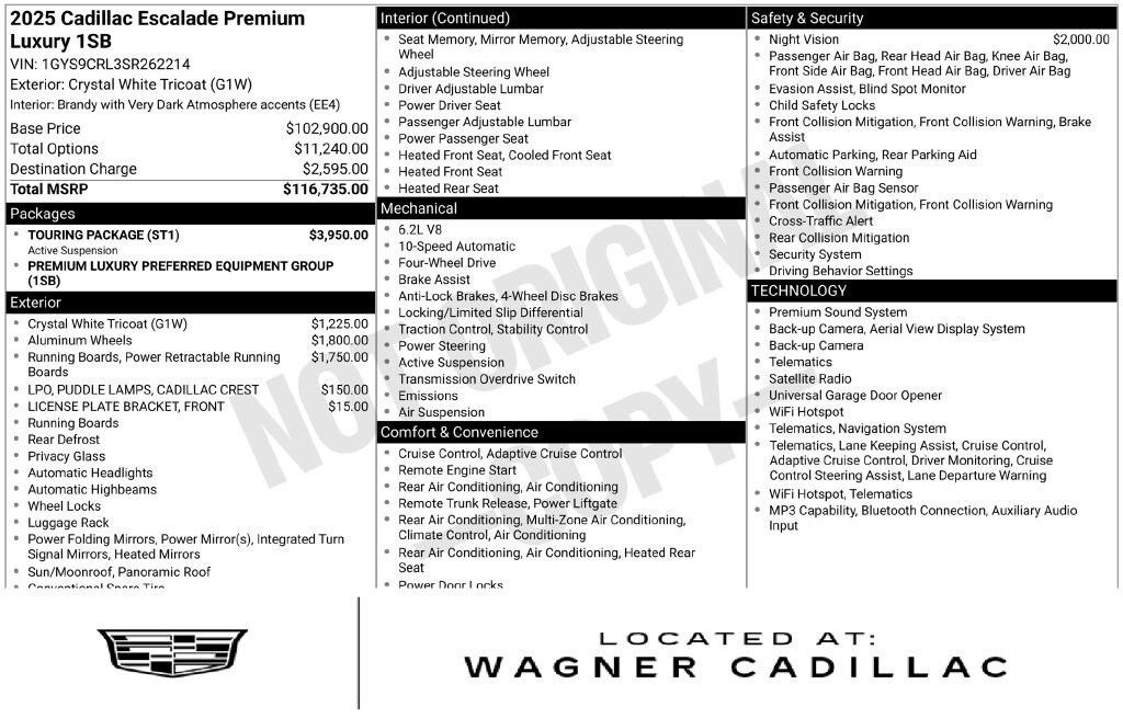 Used 2025 CADILLAC Escalade Premium Luxury SUV