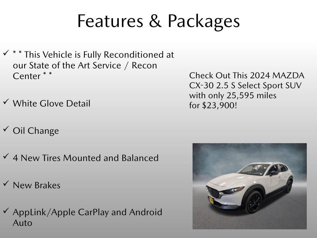 Certified 2024 Mazda CX-30 2.5 S Select Sport SUV