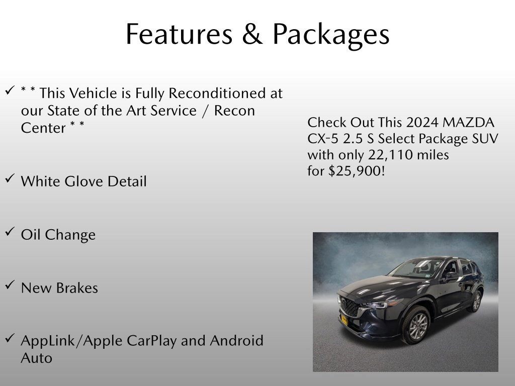 Certified 2024 Mazda CX-5 2.5 S Select Package SUV