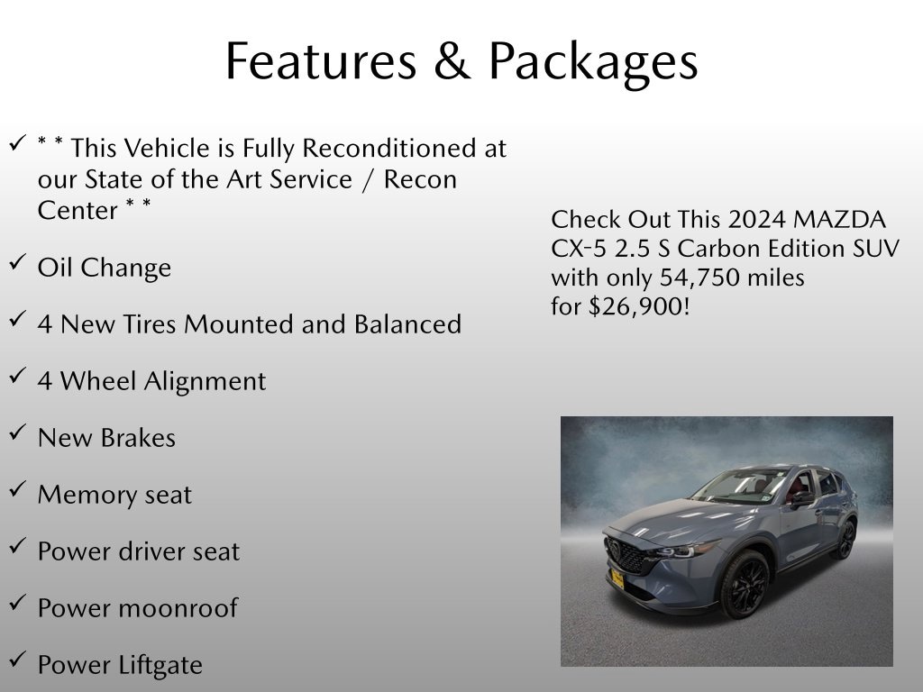 Certified 2024 Mazda CX-5 2.5 S Carbon Edition SUV