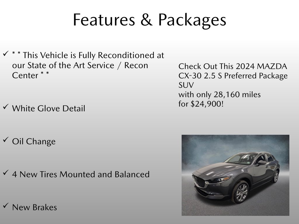 Certified 2024 Mazda CX-30 2.5 S Preferred Package SUV