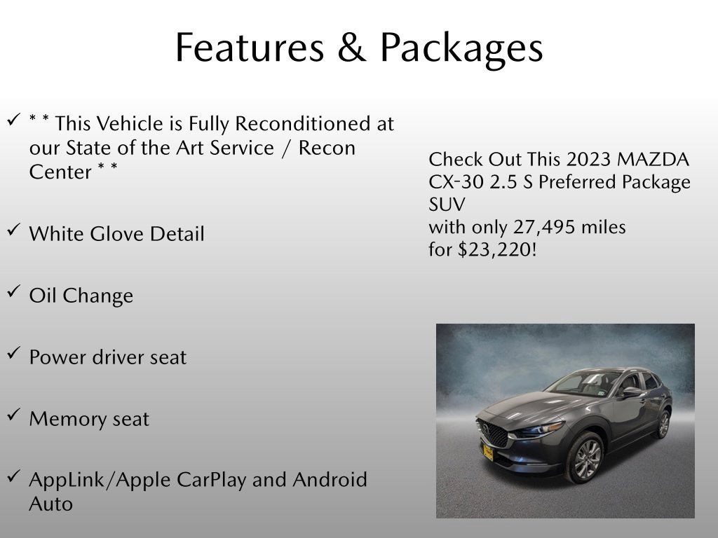 Certified 2023 Mazda CX-30 2.5 S Preferred Package SUV
