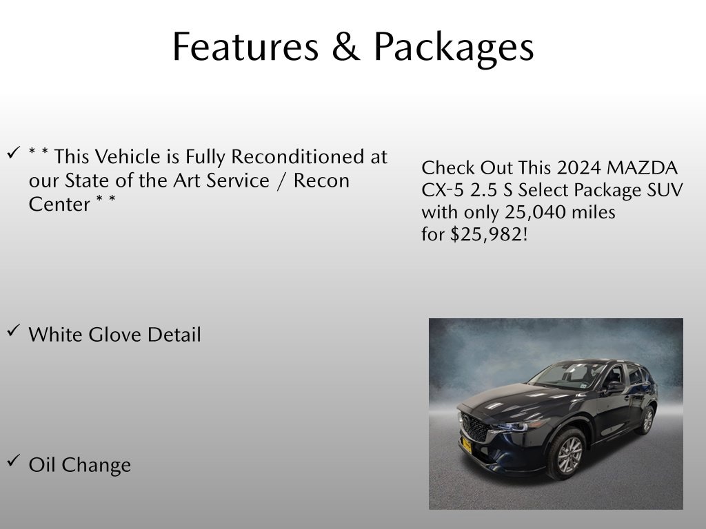 Certified 2024 Mazda CX-5 2.5 S Select Package SUV