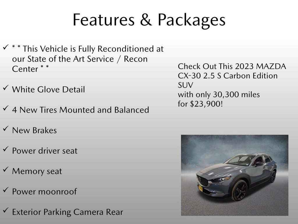 Certified 2023 Mazda CX-30 2.5 S Carbon Edition SUV