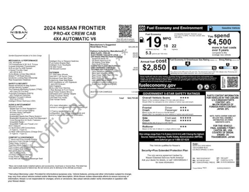 Certified 2024 Nissan Frontier PRO-4X Truck Crew Cab