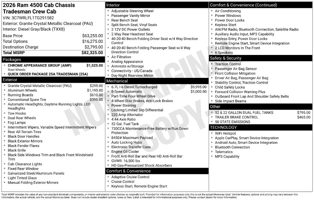 New 2026 Ram 4500 Chassis Cab TRADESMAN CREW 4X4 84' CA Pickup