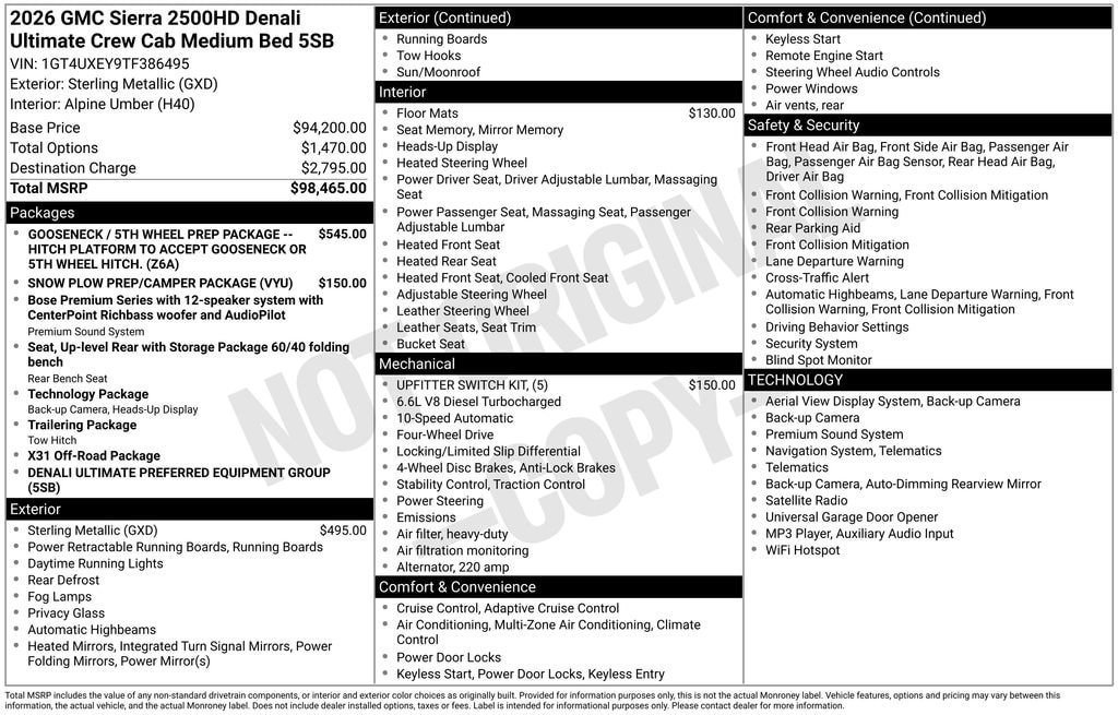 New 2026 GMC Sierra 2500 HD Denali Ultimate Truck
