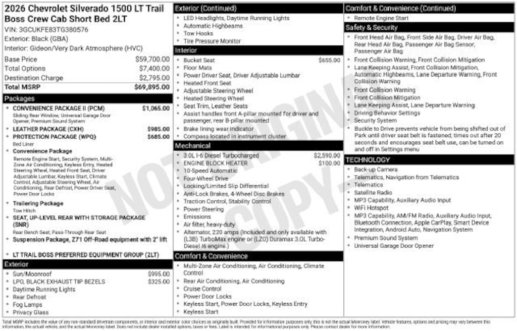 New 2026 Chevrolet Silverado 1500 LT Trail Boss Truck