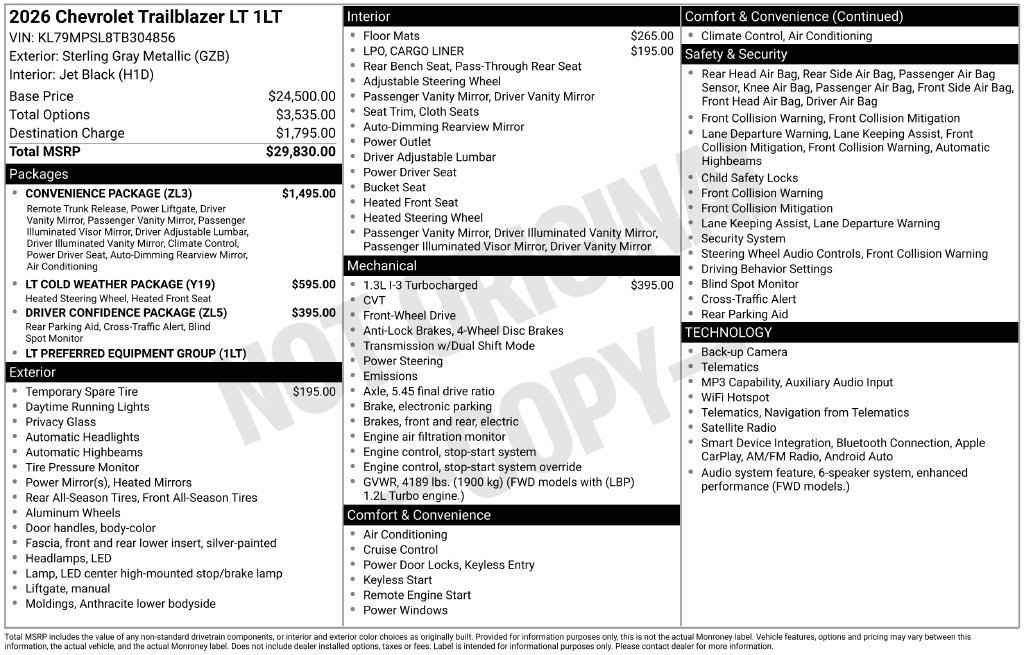 New 2026 Chevrolet Trailblazer LT SUV