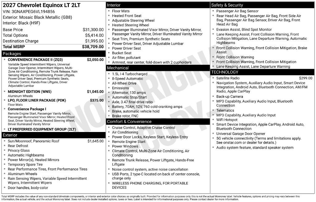 New 2027 Chevrolet Equinox LT SUV