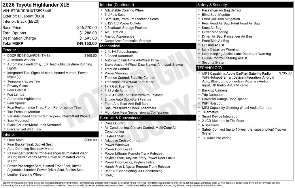 2026 Toyota Highlander XLE - Photo 38
