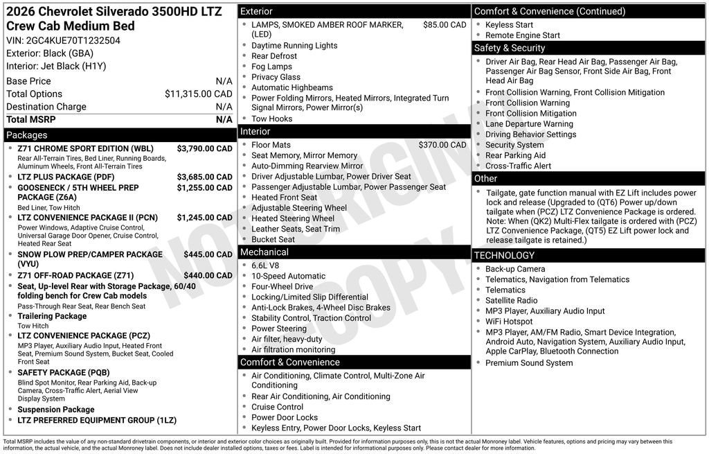 New 2026 Chevrolet Silverado 3500 HD LTZ Truck