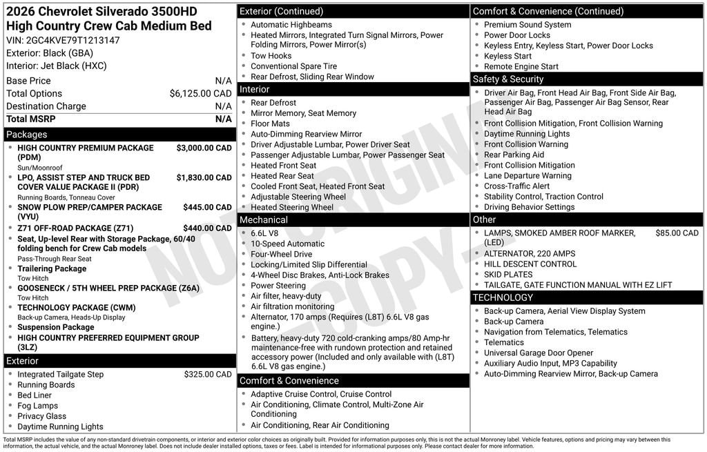 New 2026 Chevrolet Silverado 3500 HD High Country Truck