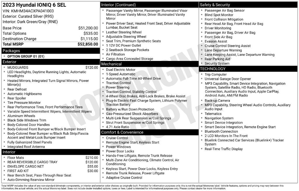 Used 2023 Hyundai IONIQ 6 SEL Sedan